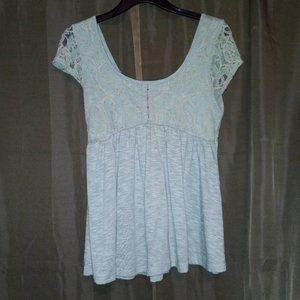 Pale Sage Green Empire Waist Blouse